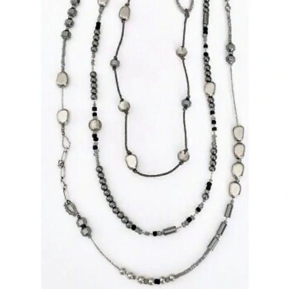 Silpada Dewdrops Hematite, Glass and Sterling Silver Necklace N2097 - Picture 2 of 4